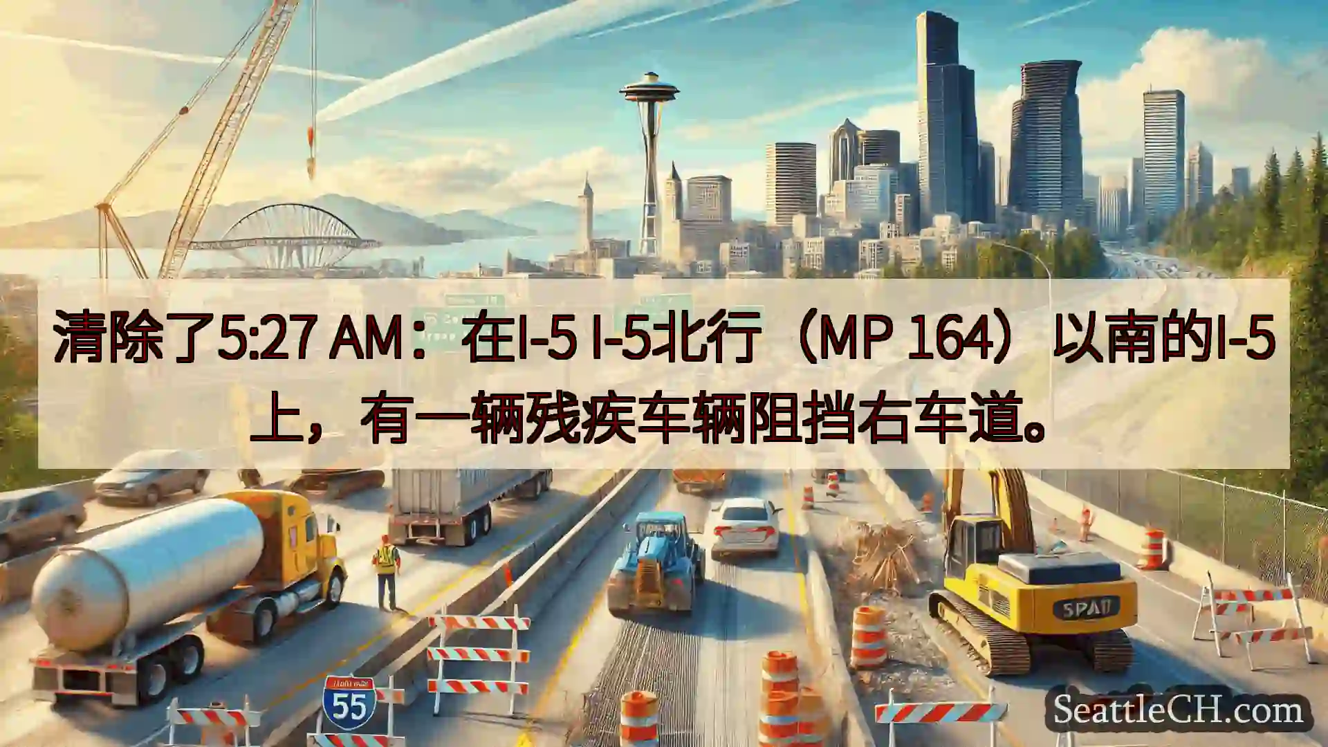 西雅图交通新闻 清除了5:27 AM：在I-5 I-5北行（MP