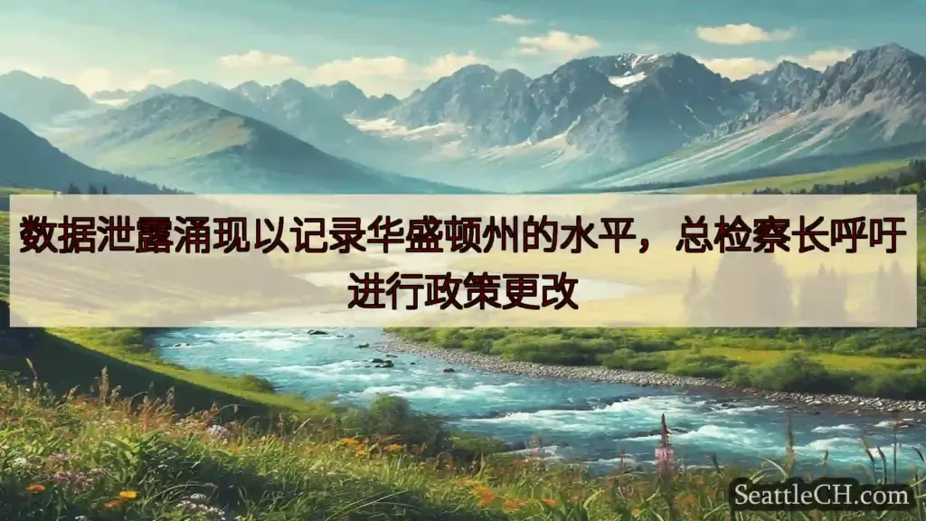 西雅图新闻 数据泄露涌现以记录华盛顿州的水平，总检察长呼吁进行政策更改