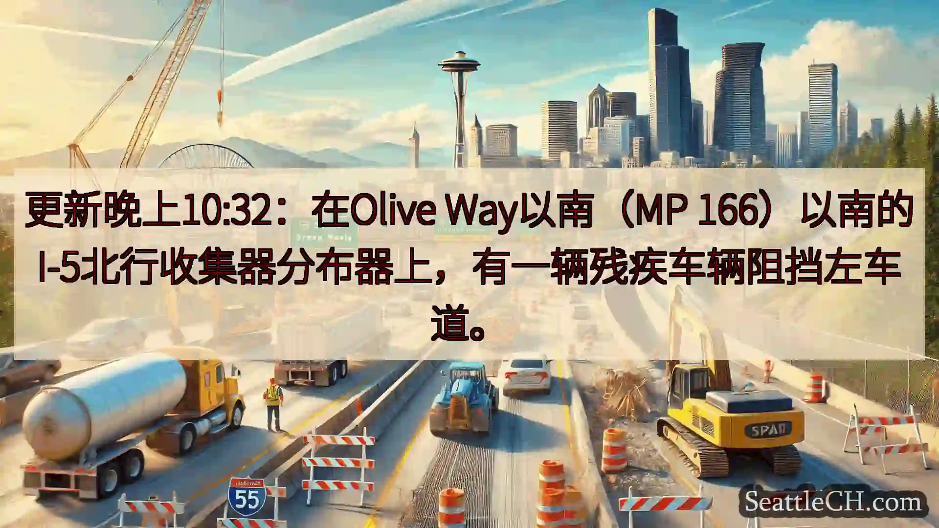 西雅图交通新闻 更新晚上10:32：在Olive Way以南（MP