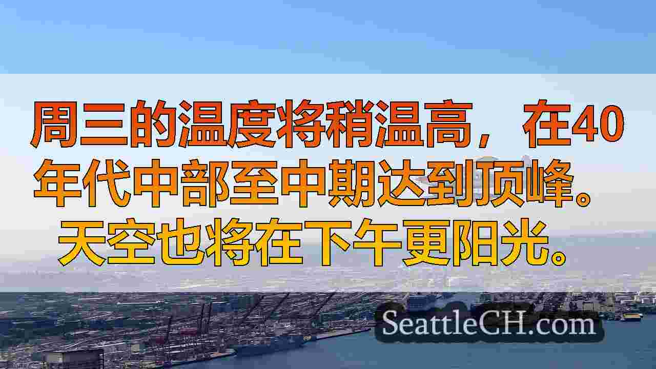 西雅图天气：干燥，凉爽和雾气星期三