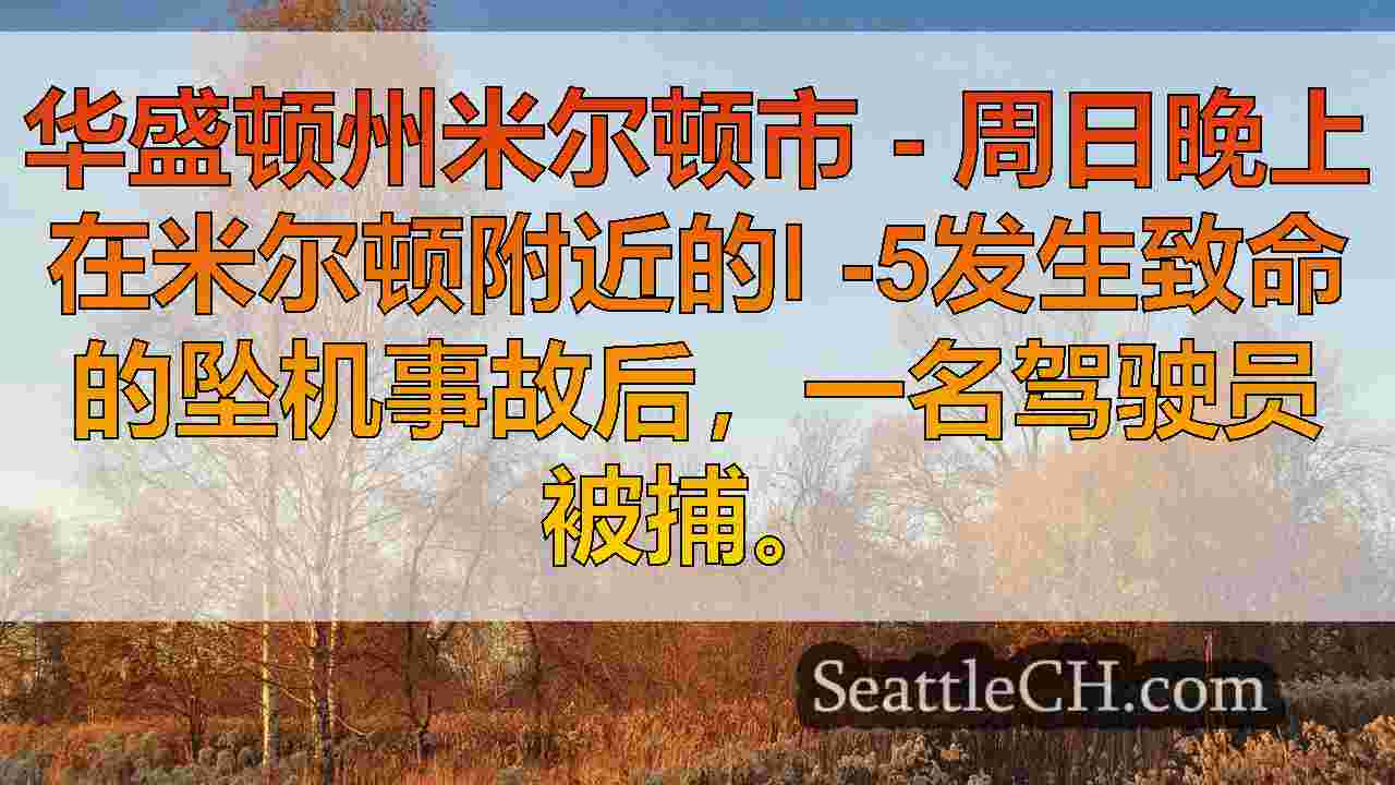 驾驶员在华盛顿州米尔顿附近的I-5撞车事故后被捕
