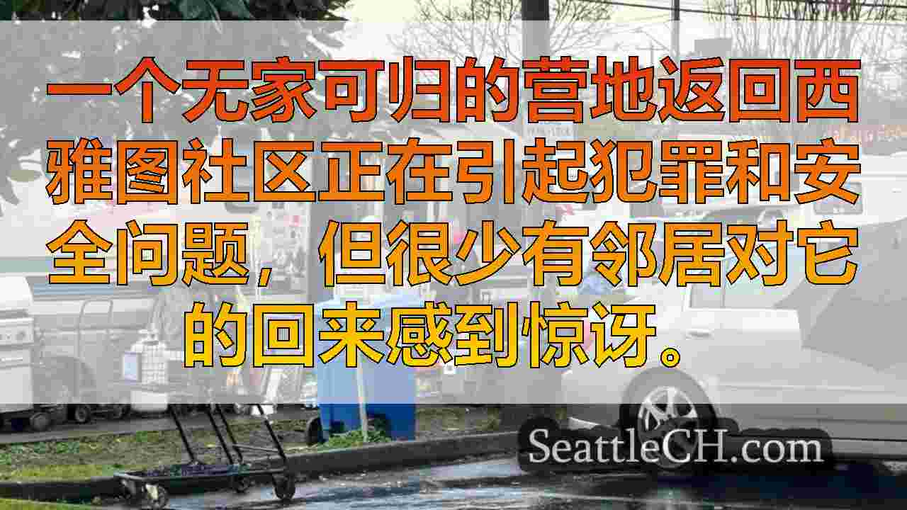 无家可归的营地在巴拉德（Ballard）返回居民的安全问题
