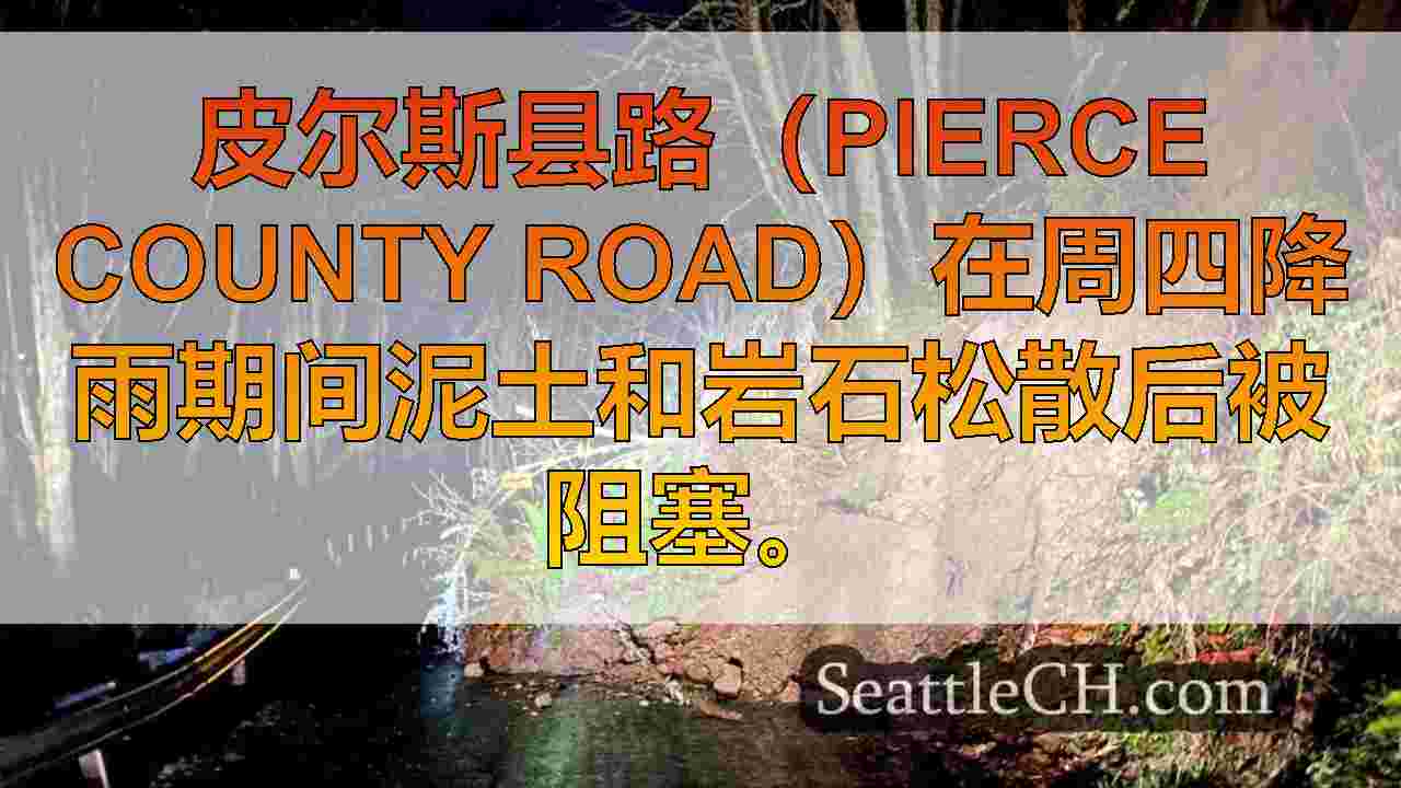 泥石流在皮尔斯县公园附近关闭路