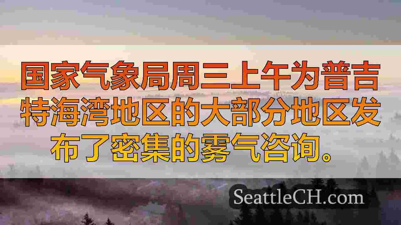 密集的雾将在整个华盛顿西部的整个星期三缓慢升起，星期四更有可能