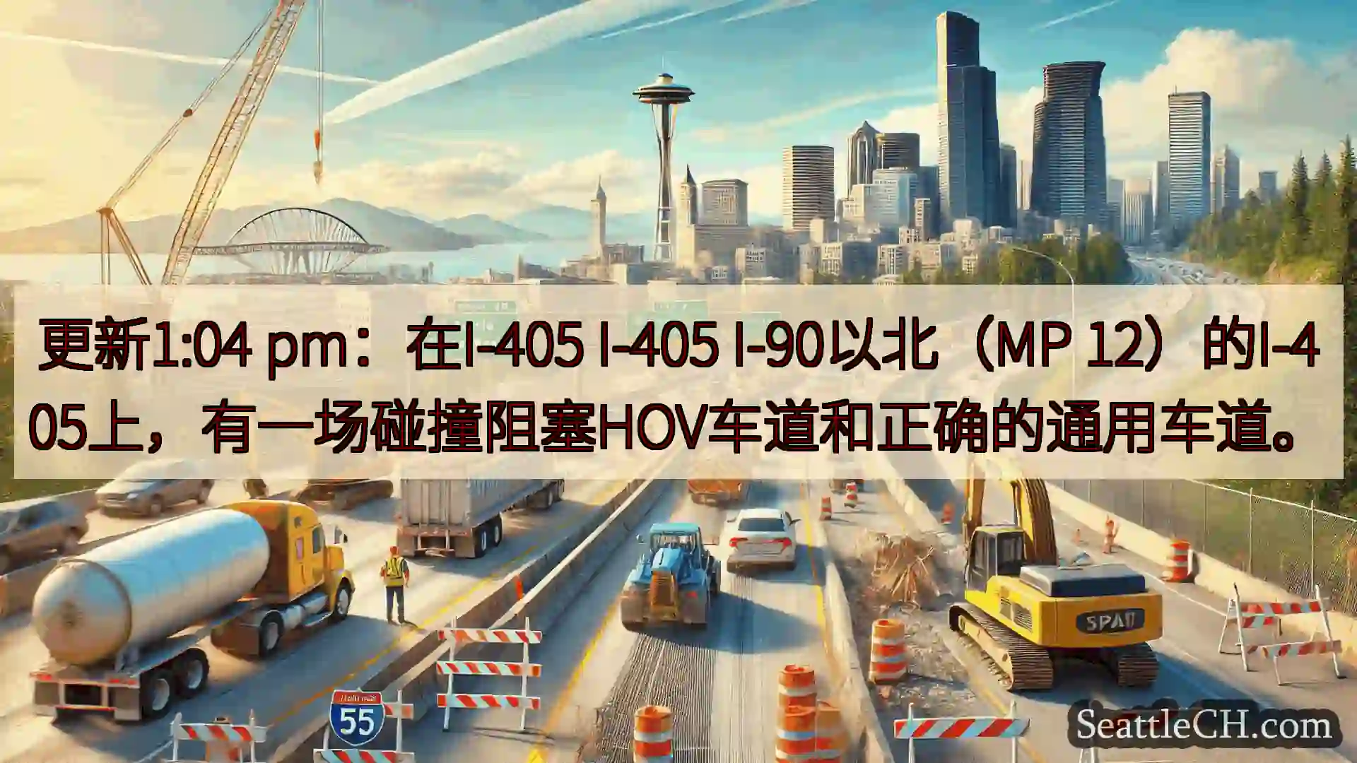 西雅图交通新闻 更新1:04 pm：在I-405 I-405 I-90以北（MP