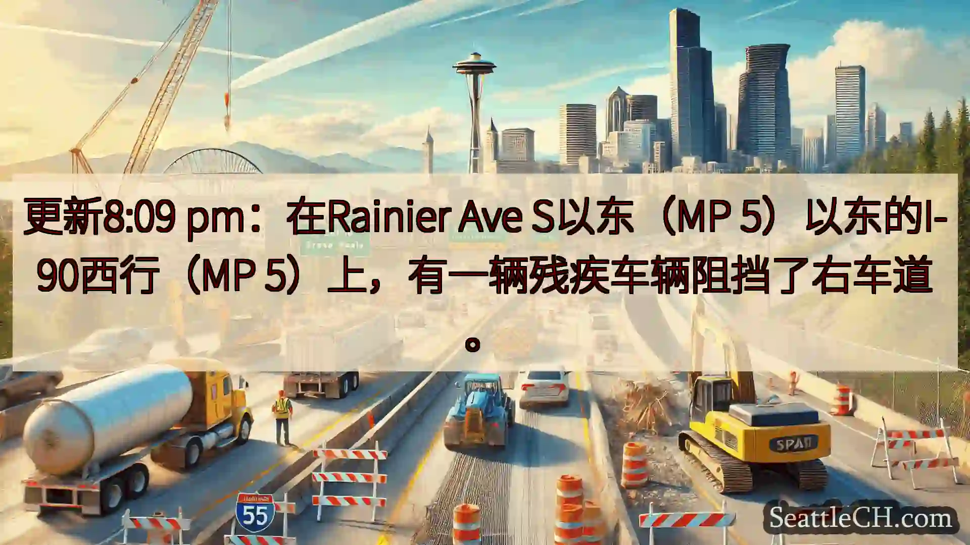 西雅图交通新闻 更新8:09 pm：在Rainier Ave S以东（MP