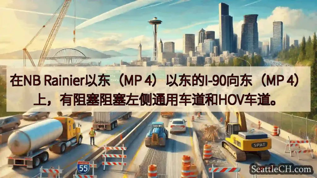 西雅图交通新闻 在NB Rainier以东（MP 4）以东的I-90向东（MP