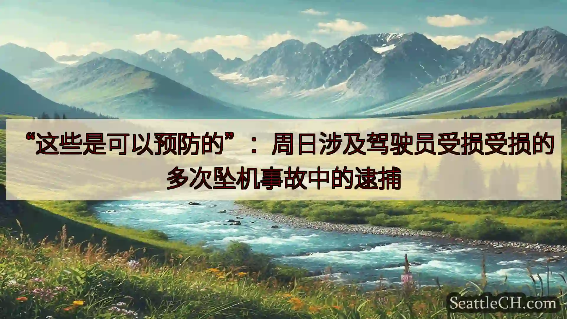西雅图新闻 “这些是可以预防的”：周日涉及驾驶员受损受损的多次坠机事故中的逮捕