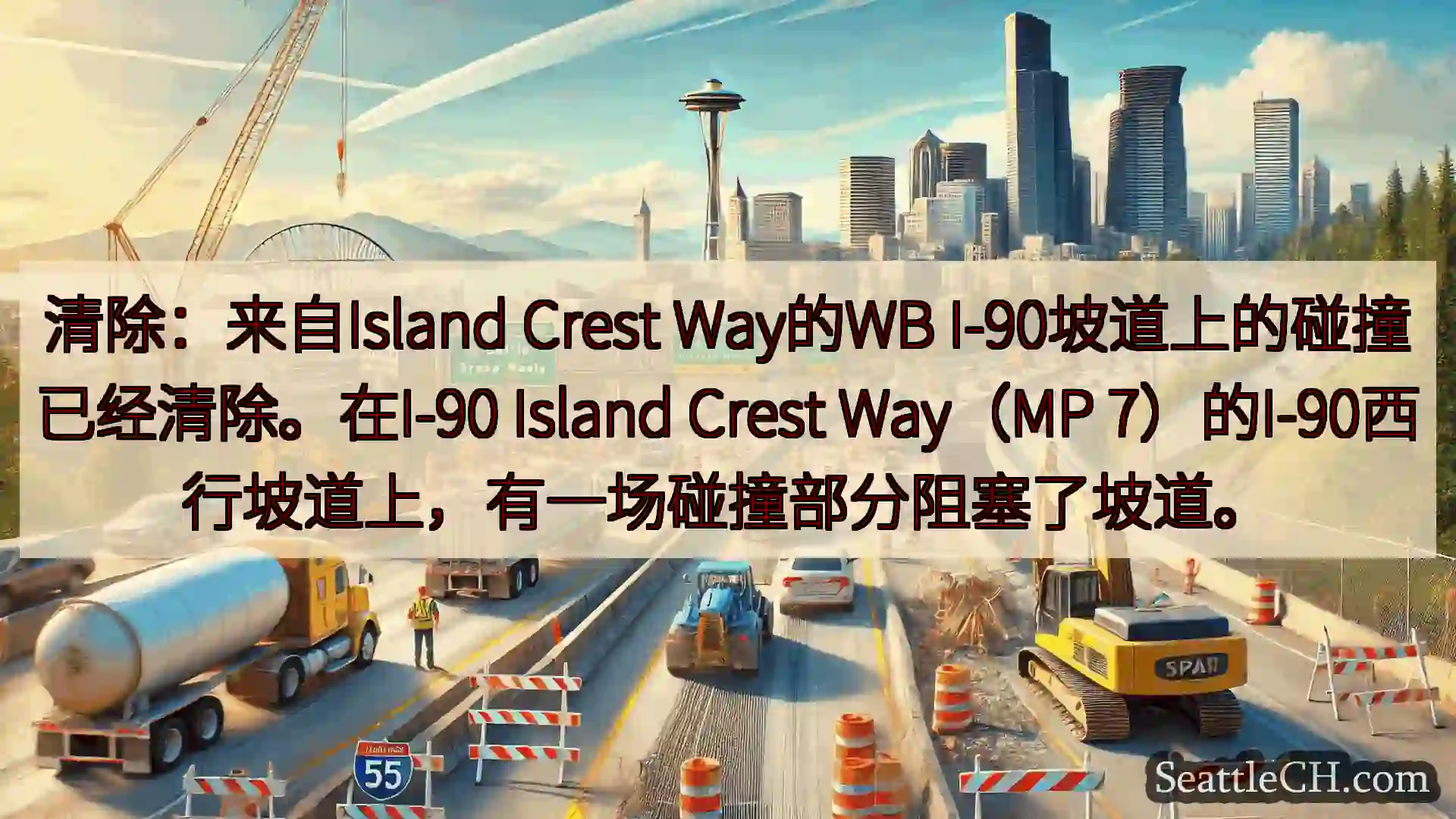 西雅图交通新闻 清除：来自Island Crest Way的WB