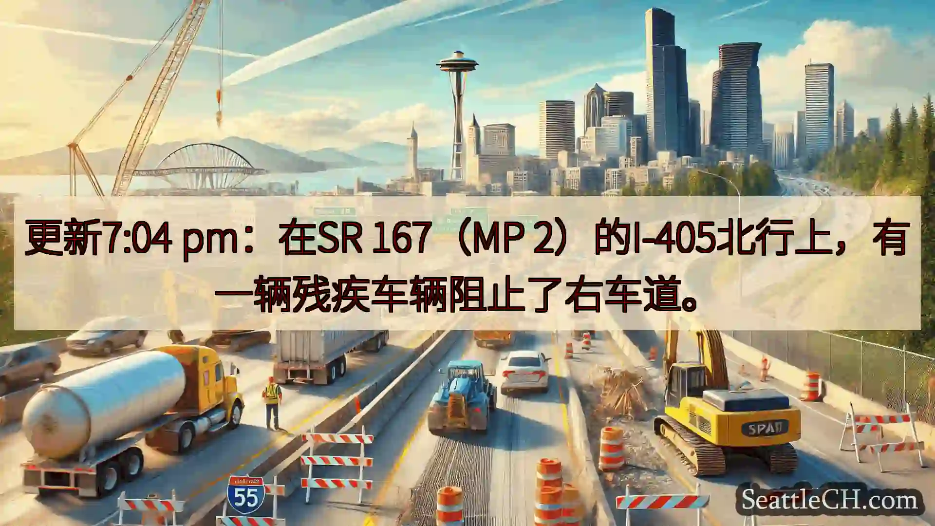 西雅图交通新闻 更新7:04 pm：在SR 167（MP