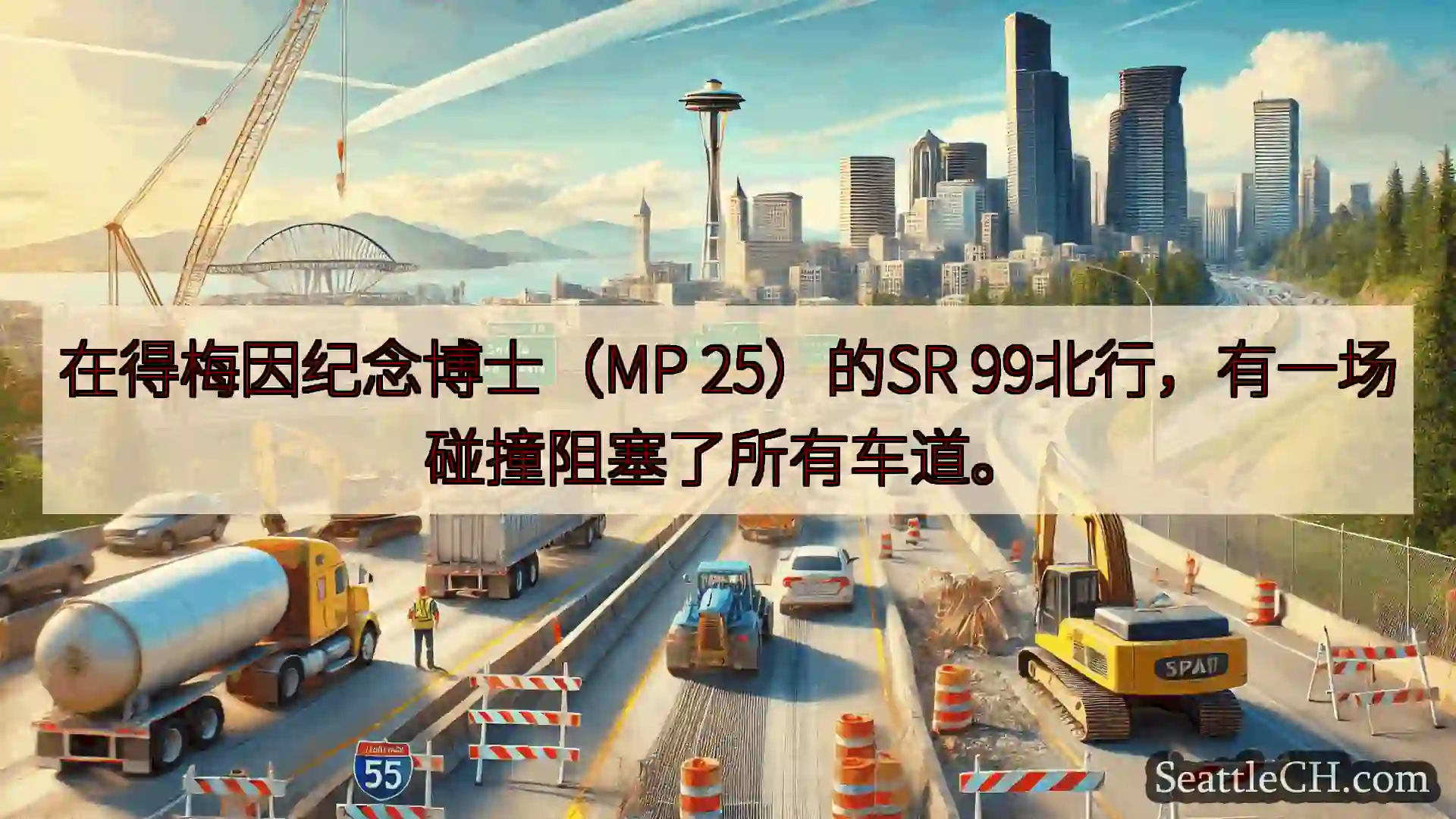 西雅图交通新闻 在得梅因纪念博士（MP 25）的SR