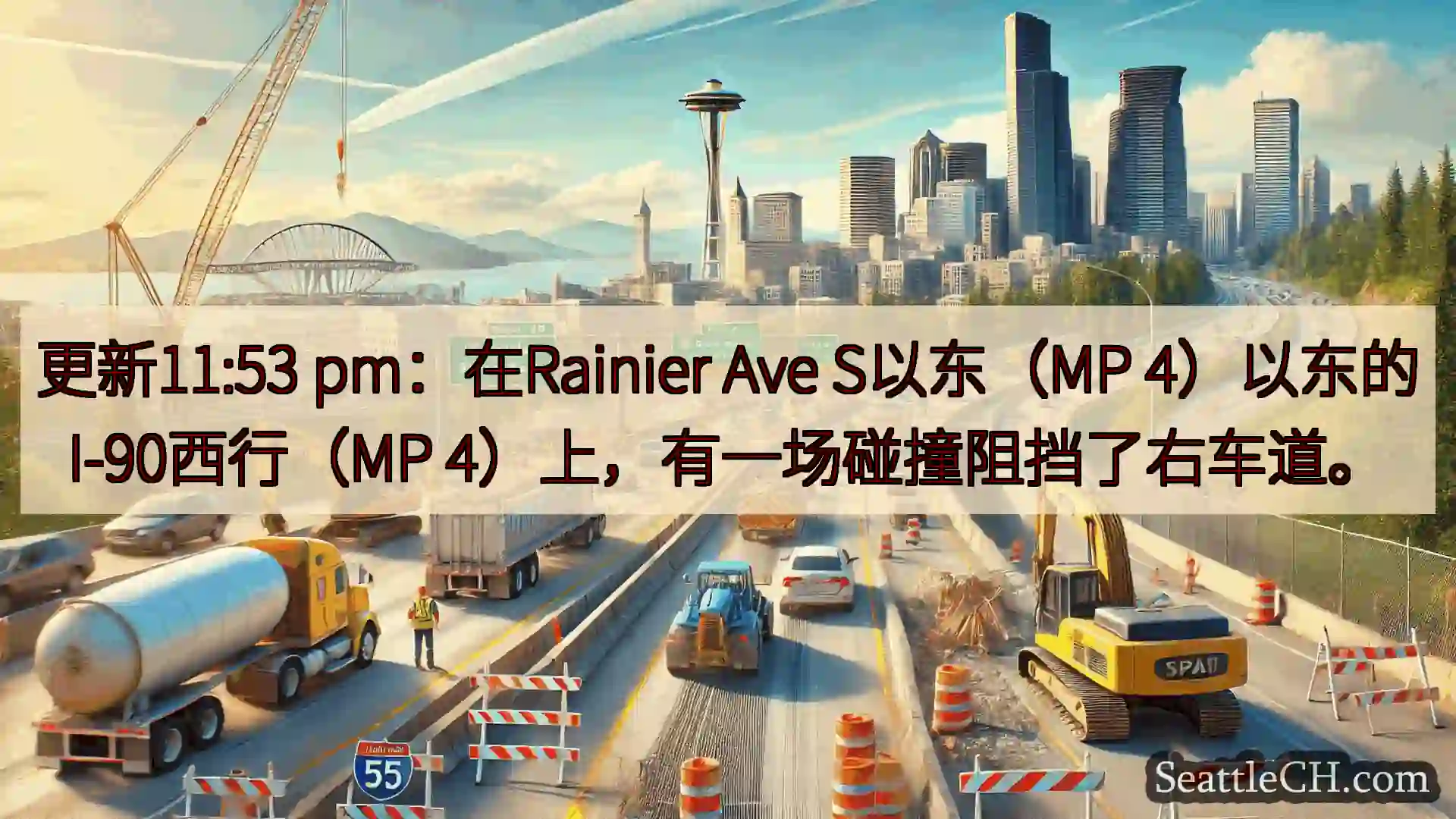 西雅图交通新闻 更新11:53 pm：在Rainier Ave S以东（MP
