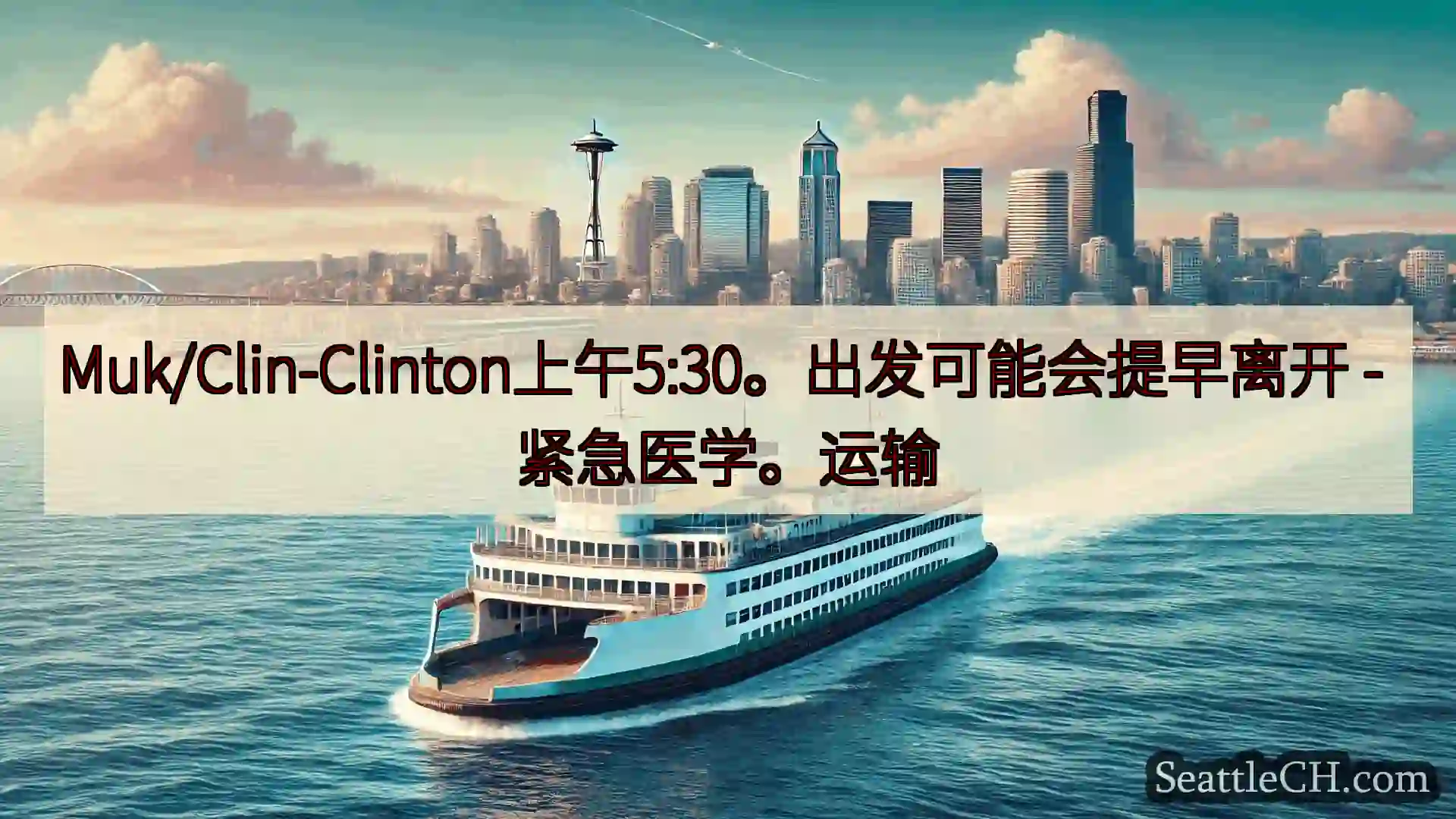 西雅图渡轮新闻 Muk/Clin-Clinton上午5:30。出发可能会提早离开 -