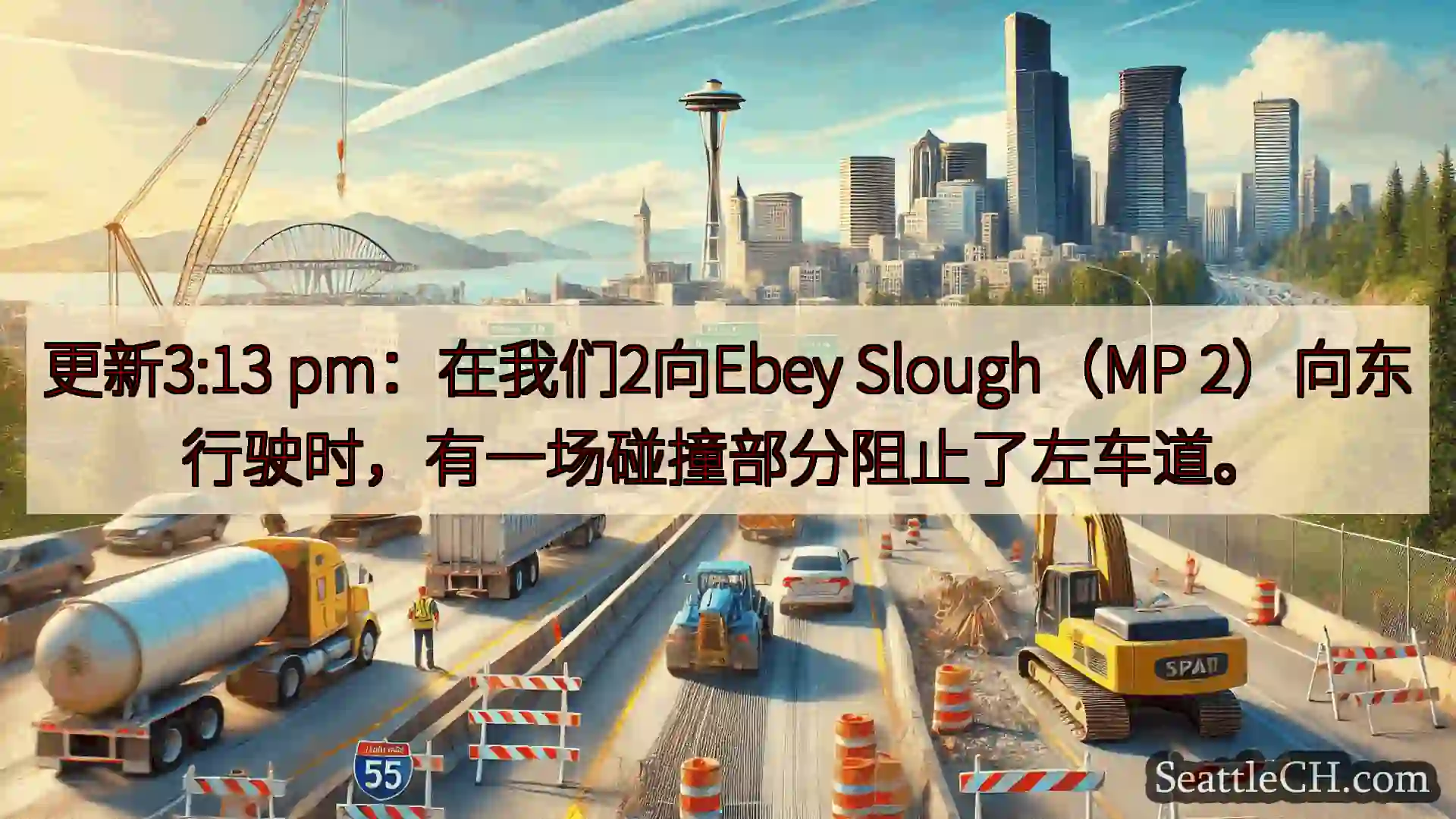 西雅图交通新闻 更新3:13 pm：在我们2向Ebey Slough（MP