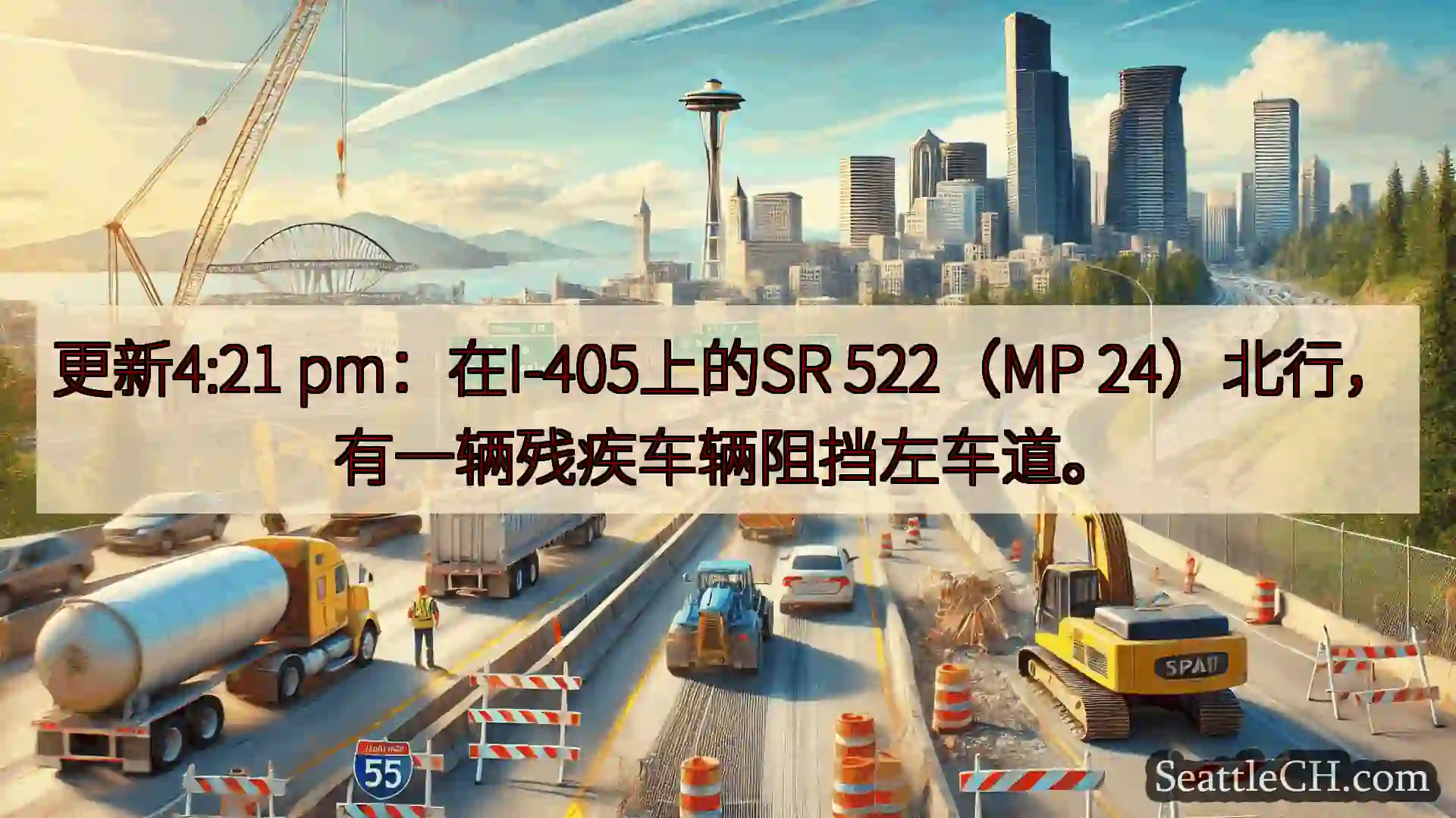 西雅图交通新闻 更新4:21 pm：在I-405上的SR 522（MP