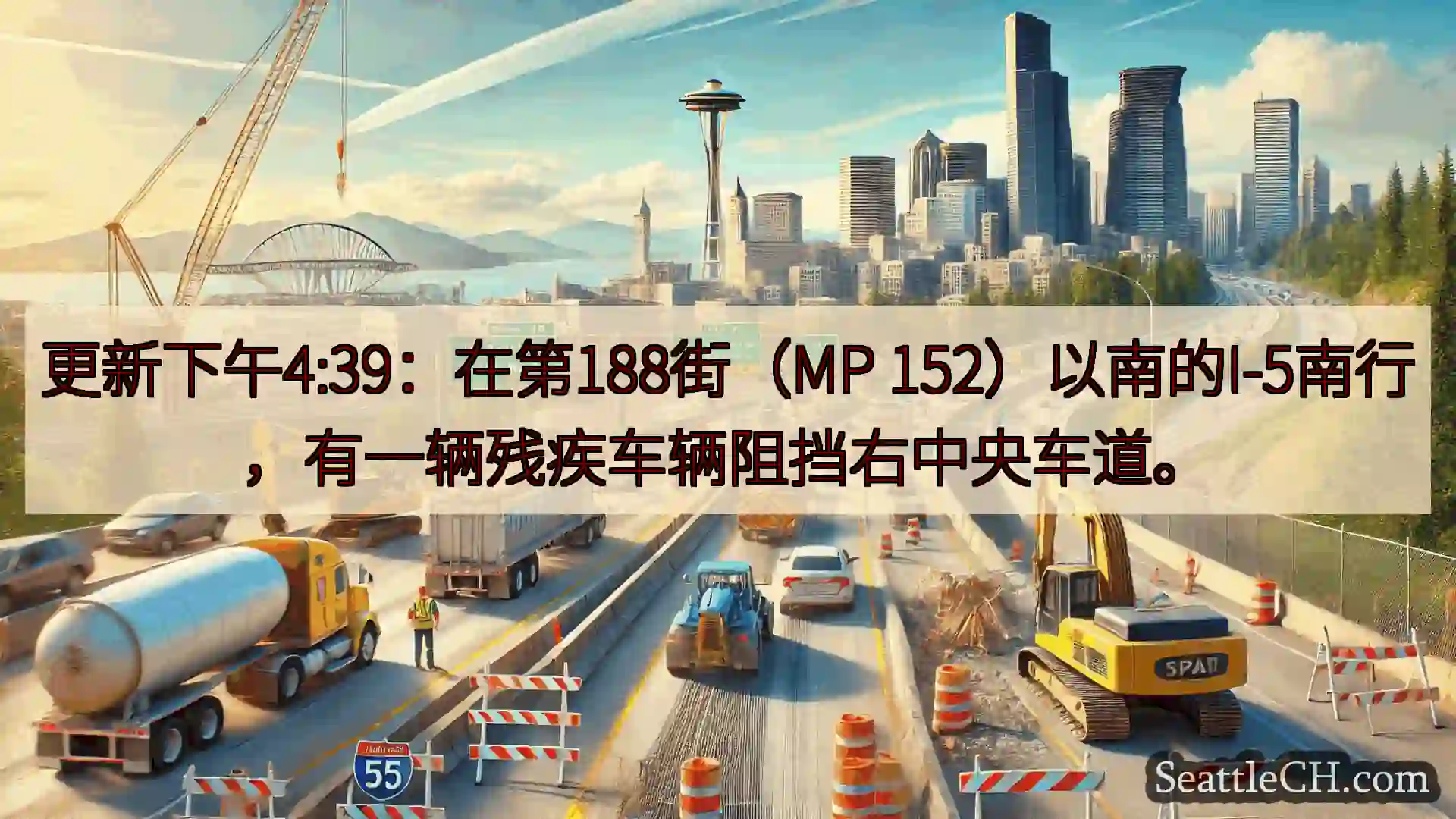 西雅图交通新闻 更新下午4:39：在第188街（MP