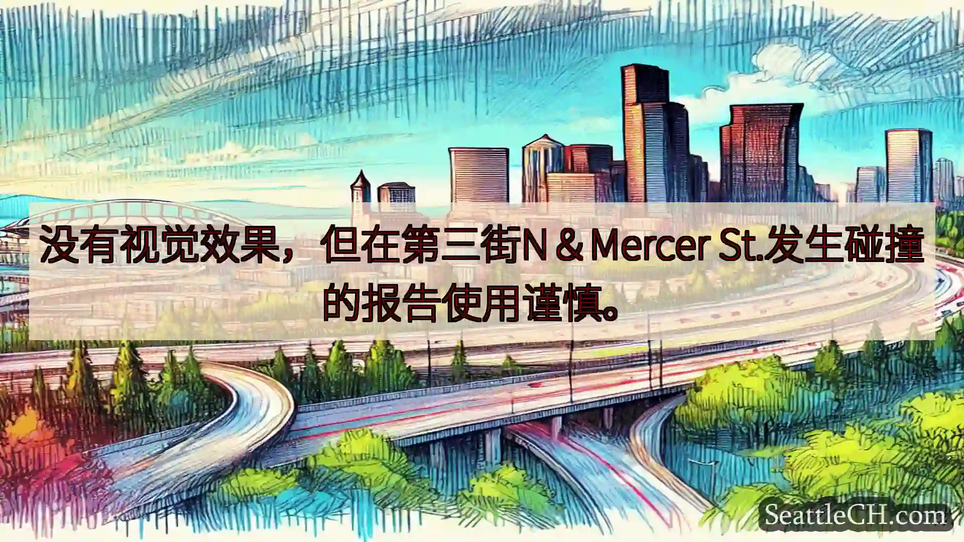 西雅图交通新闻 没有视觉效果，但在第三街N＆Mercer