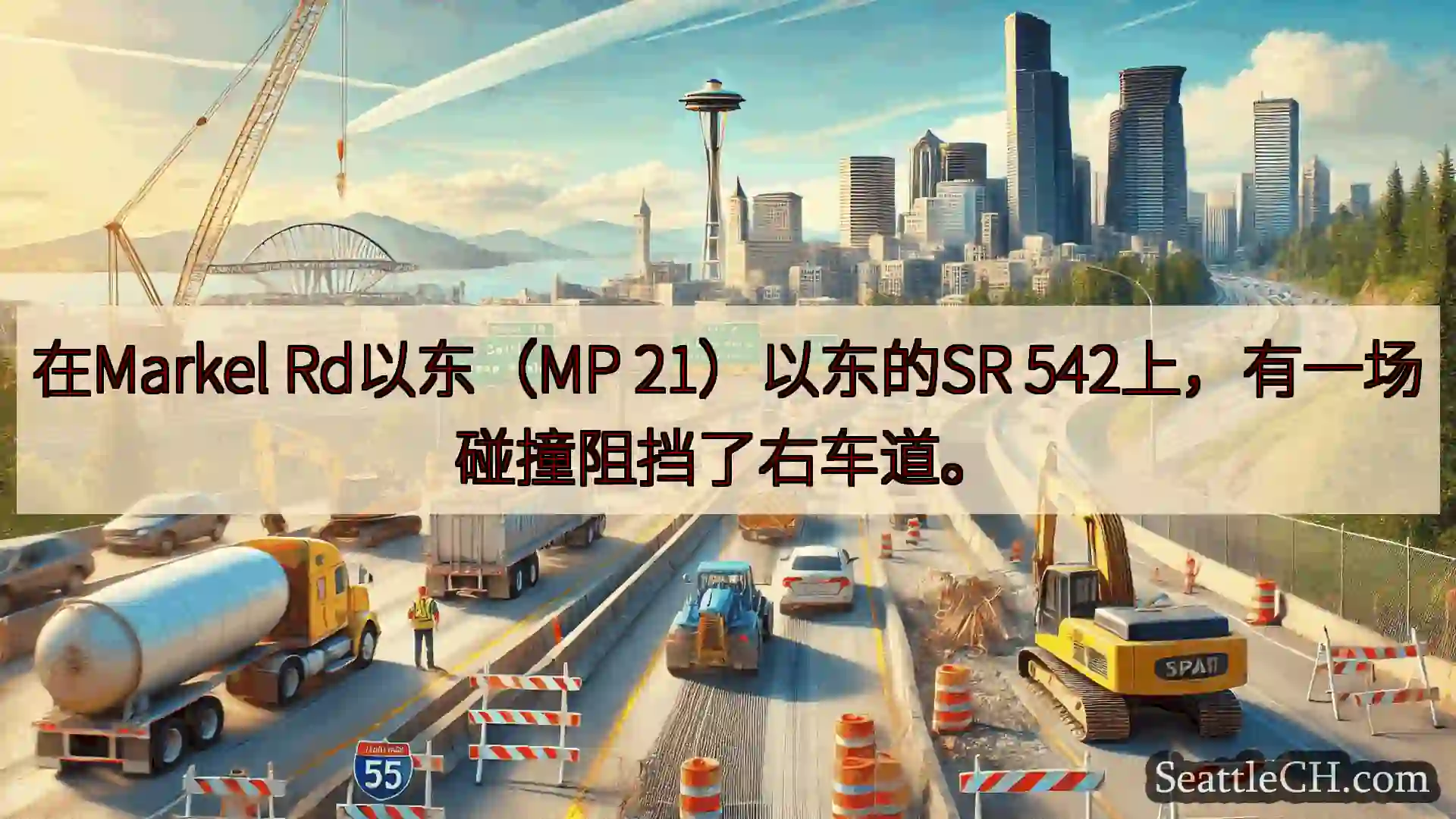 西雅图交通新闻 在Markel Rd以东（MP 21）以东的SR