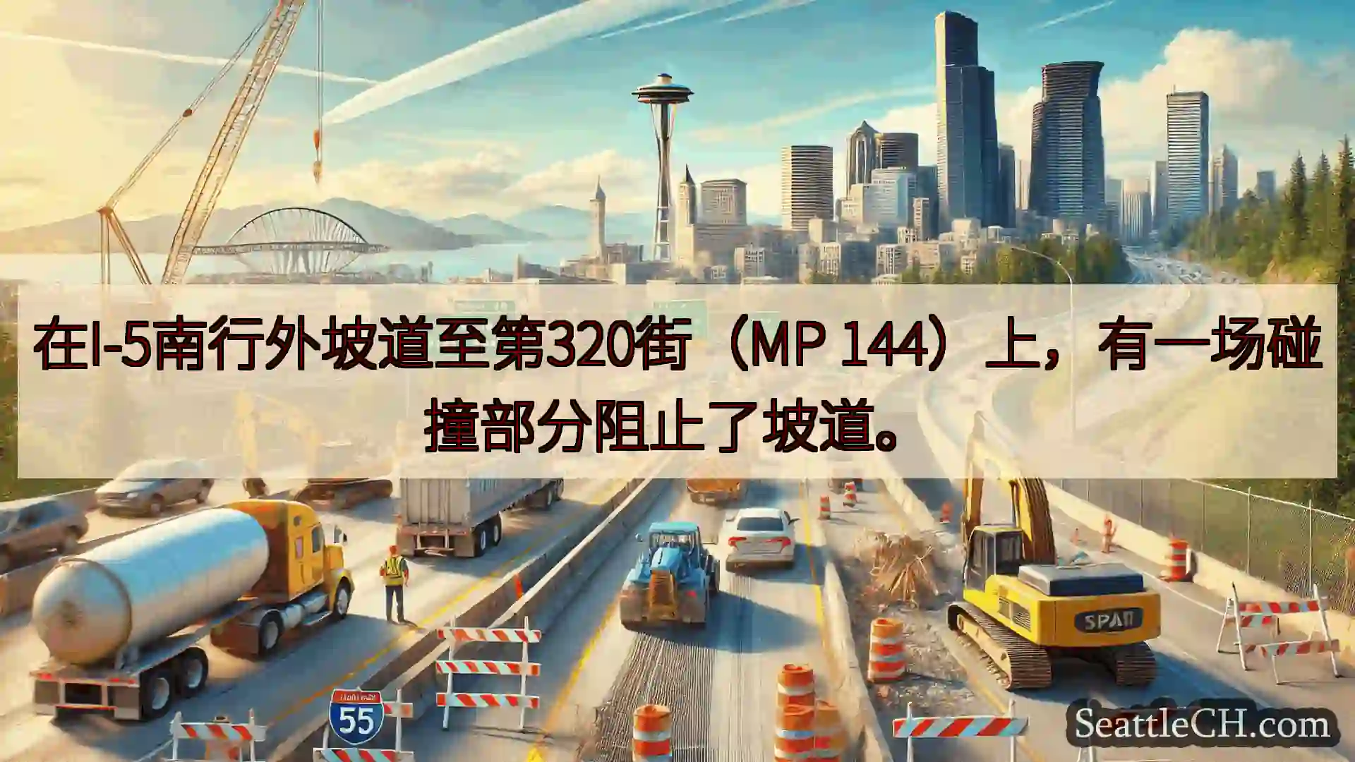 西雅图交通新闻 在I-5南行外坡道至第320街（MP