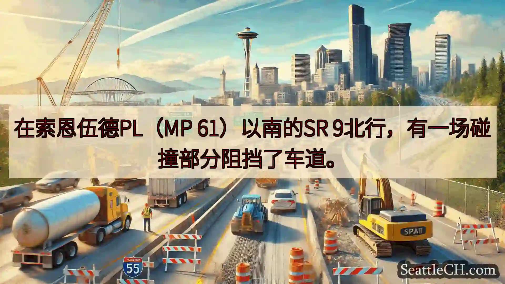 西雅图交通新闻 在索恩伍德PL（MP 61）以南的SR