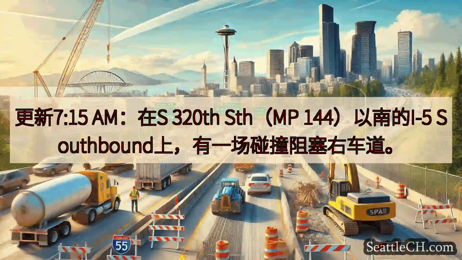 西雅图交通新闻 更新7:15 AM：在S 320th Sth（MP