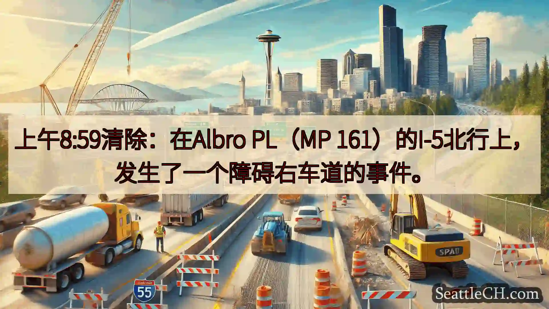 西雅图交通新闻 上午8:59清除：在Albro PL（MP