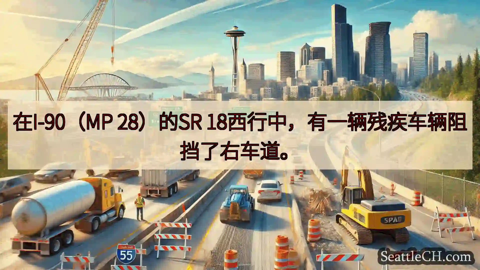 西雅图交通新闻 在I-90（MP 28）的SR