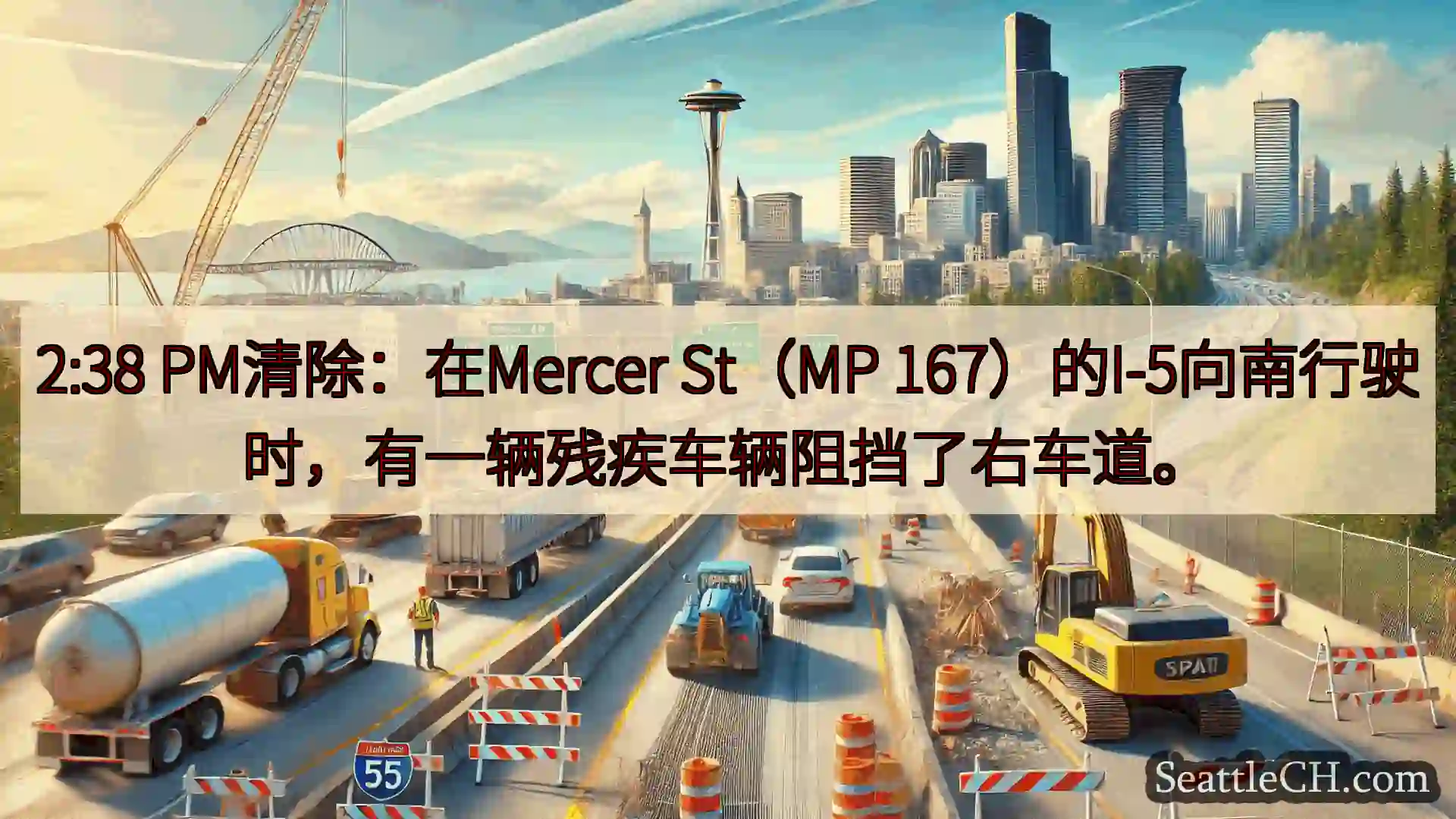 西雅图交通新闻 2:38 PM清除：在Mercer St（MP