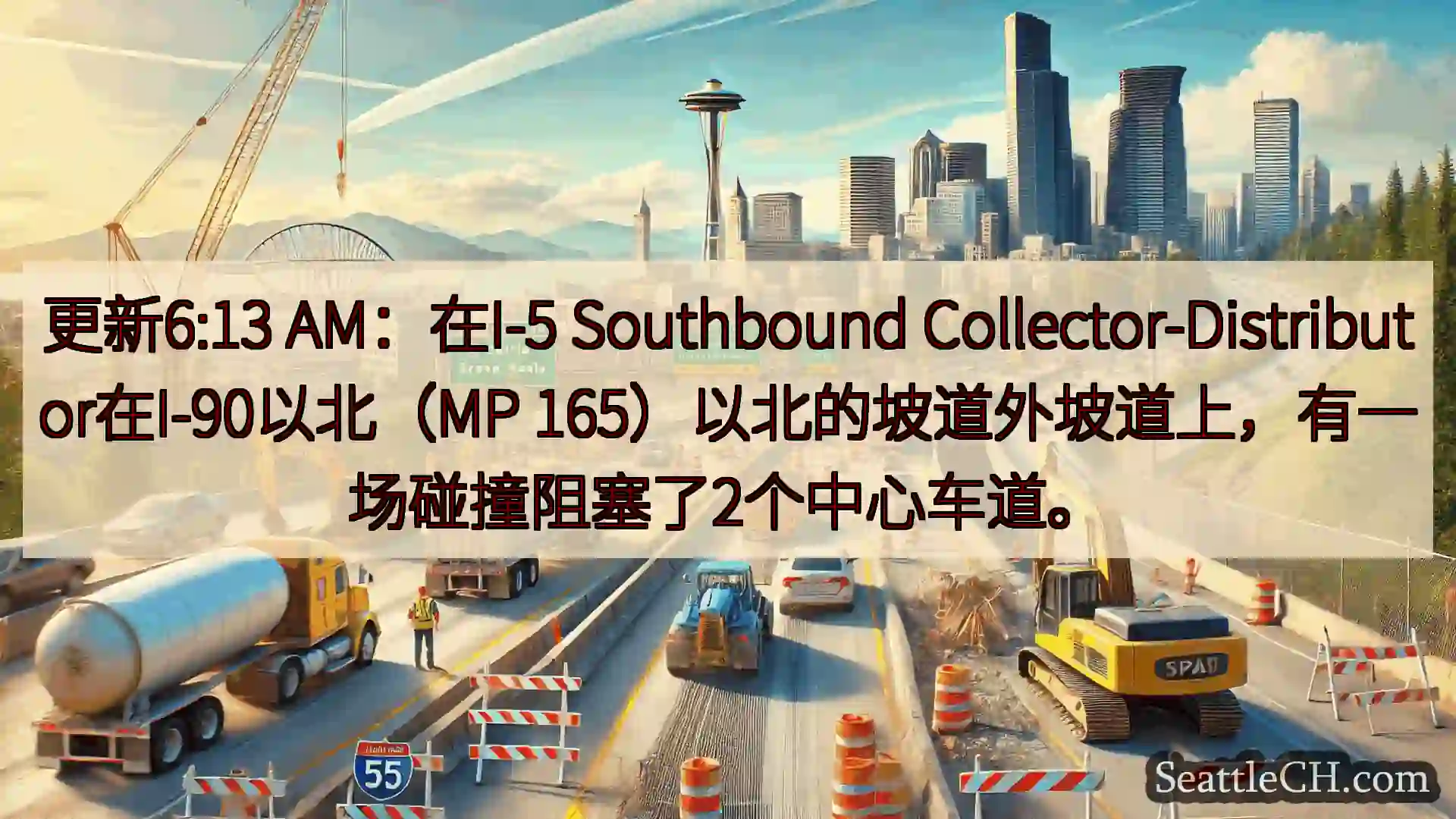 西雅图交通新闻 更新6:13 AM：在I-5 Southbound