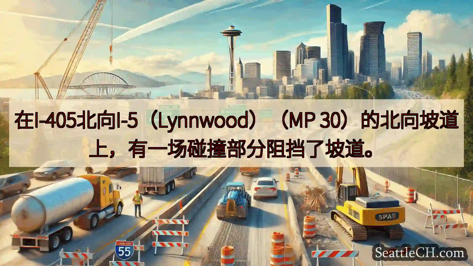 西雅图交通新闻 在I-405北向I-5（Lynnwood）（MP