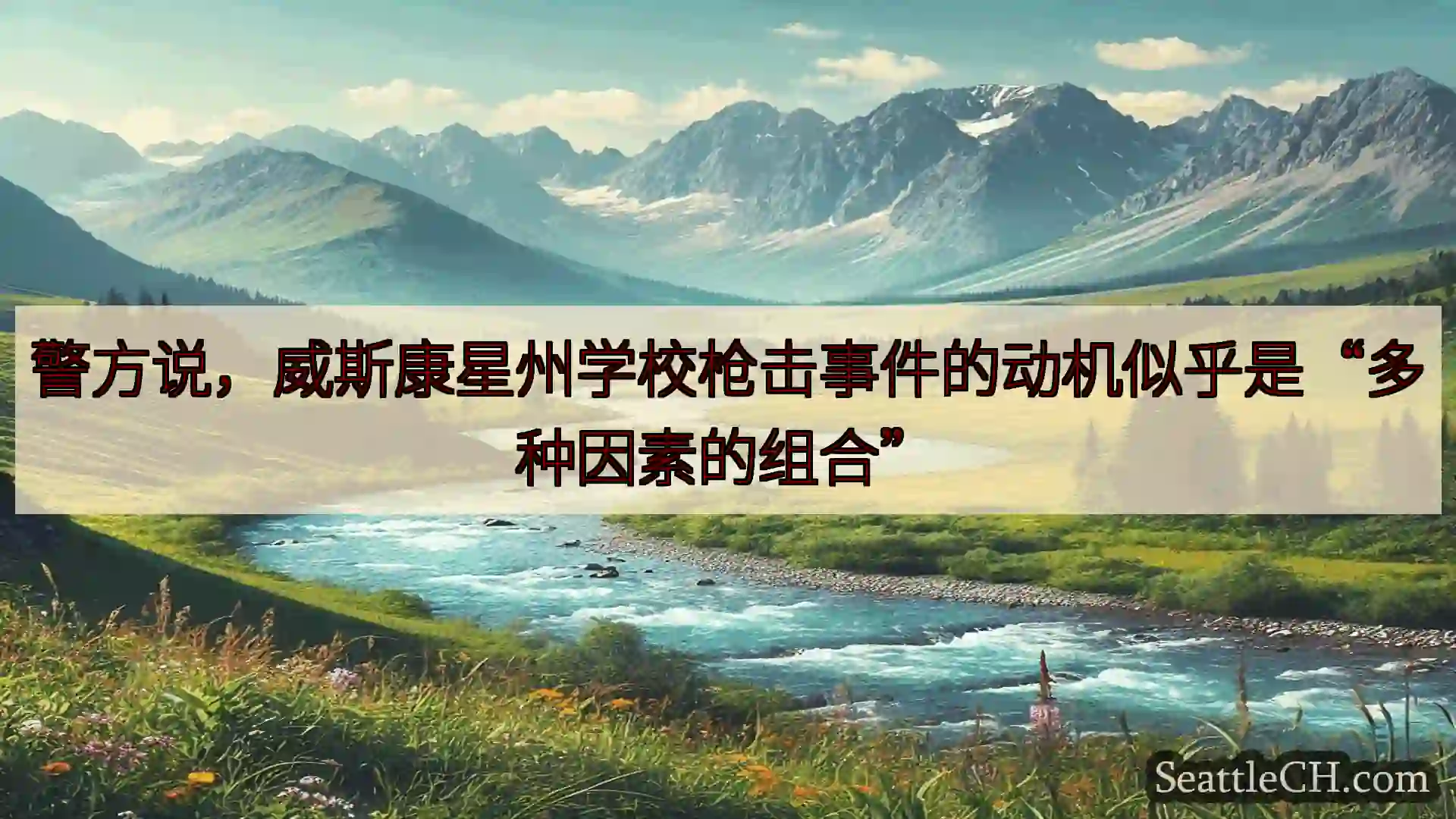西雅图新闻 警方说，威斯康星州学校枪击事件的动机似乎是“多种因素的组合”