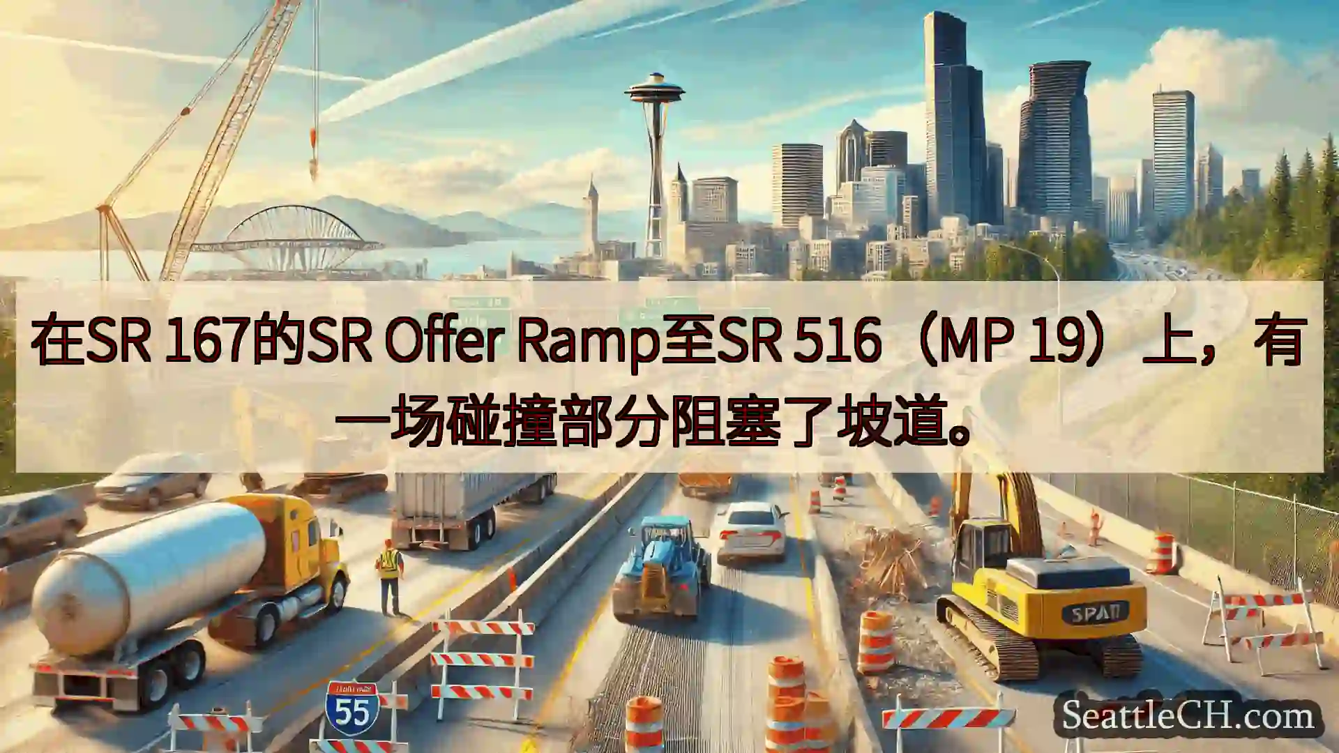 西雅图交通新闻 在SR 167的SR Offer Ramp至SR 516（MP