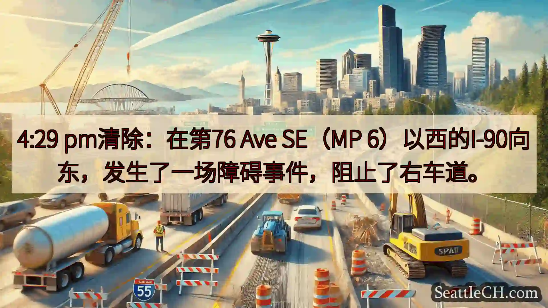 西雅图交通新闻 4:29 pm清除：在第76 Ave SE（MP