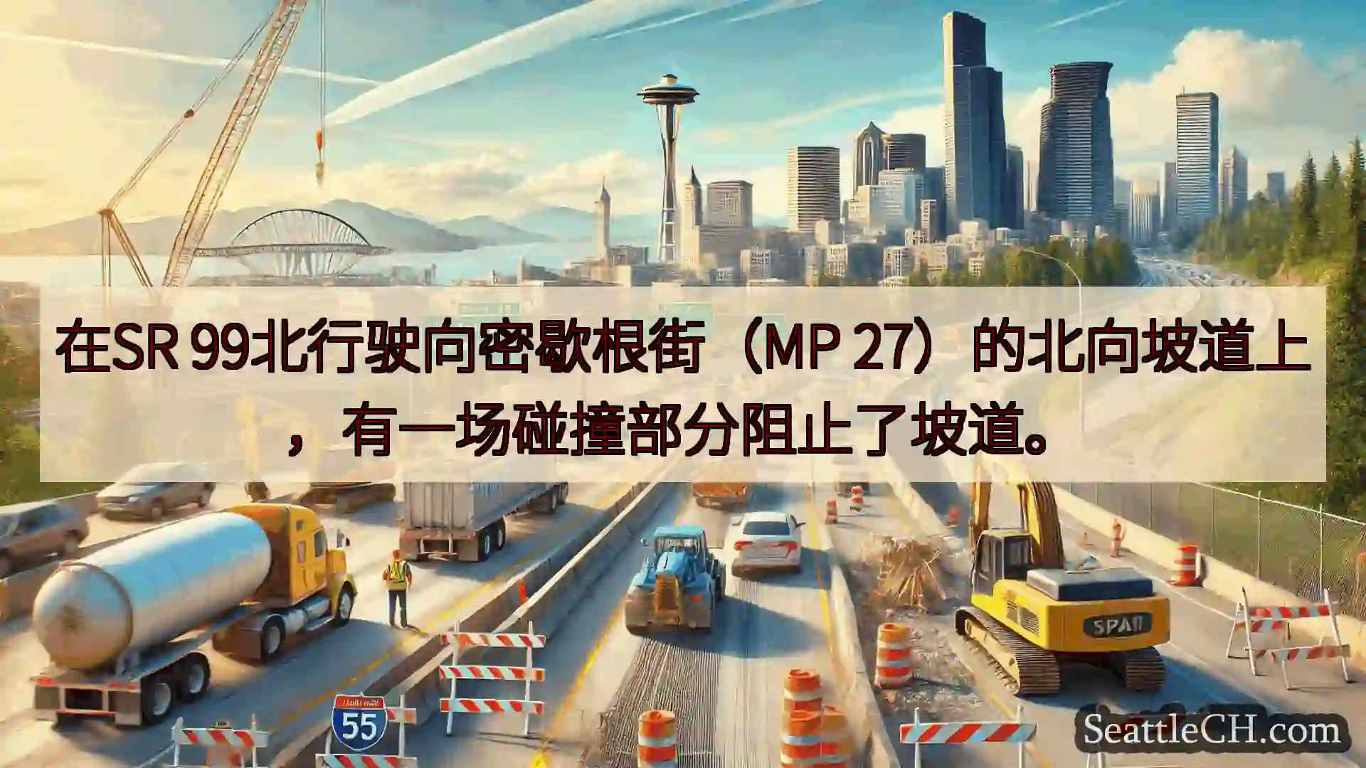 西雅图交通新闻 在SR 99北行驶向密歇根街（MP