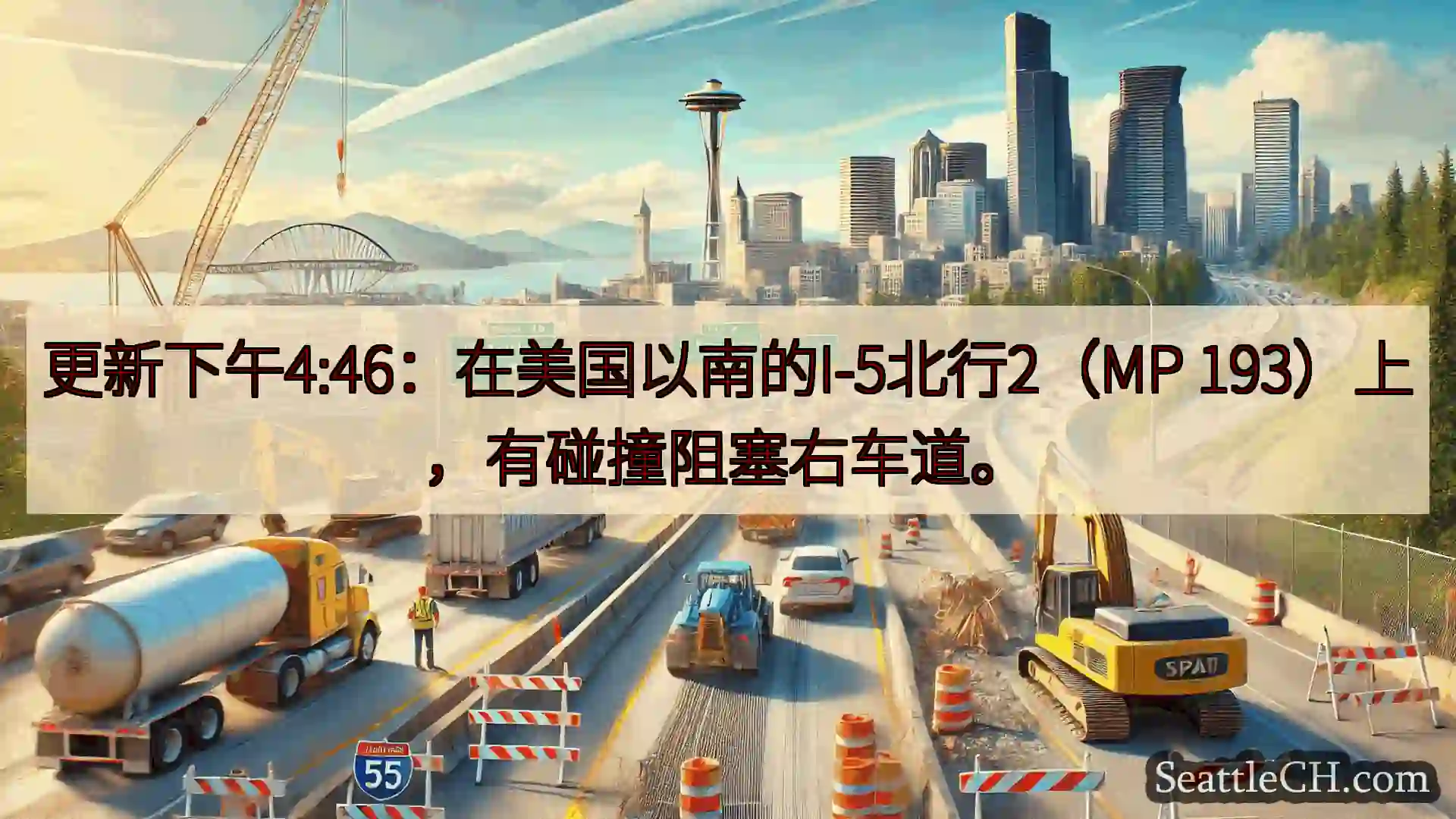 西雅图交通新闻 更新下午4:46：在美国以南的I-5北行2（MP