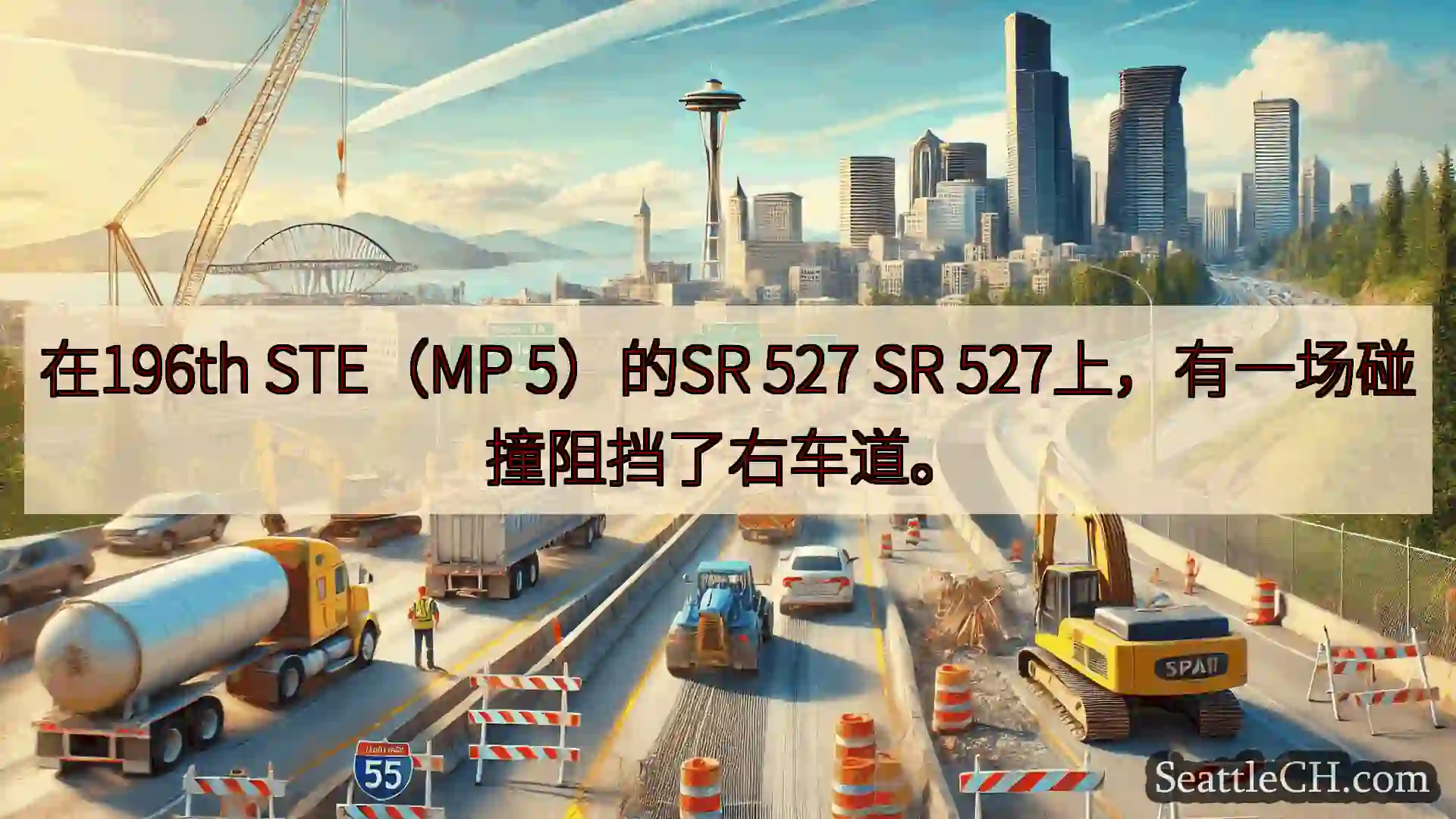 西雅图交通新闻 在196th STE（MP 5）的SR 527 SR