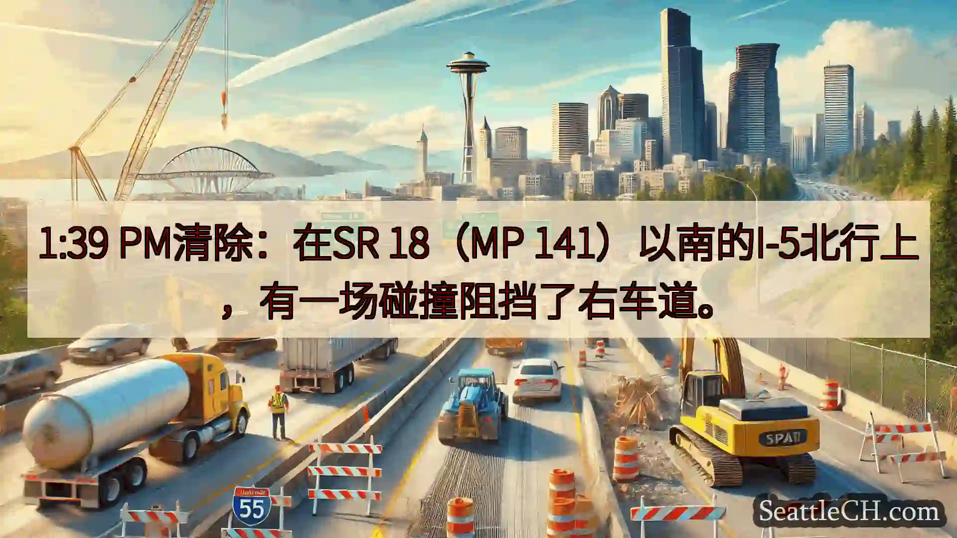 西雅图交通新闻 1:39 PM清除：在SR 18（MP