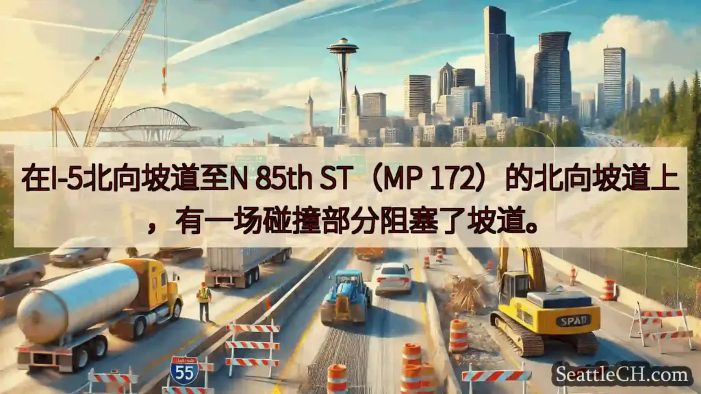 西雅图交通新闻 在I-5北向坡道至N 85th ST（MP