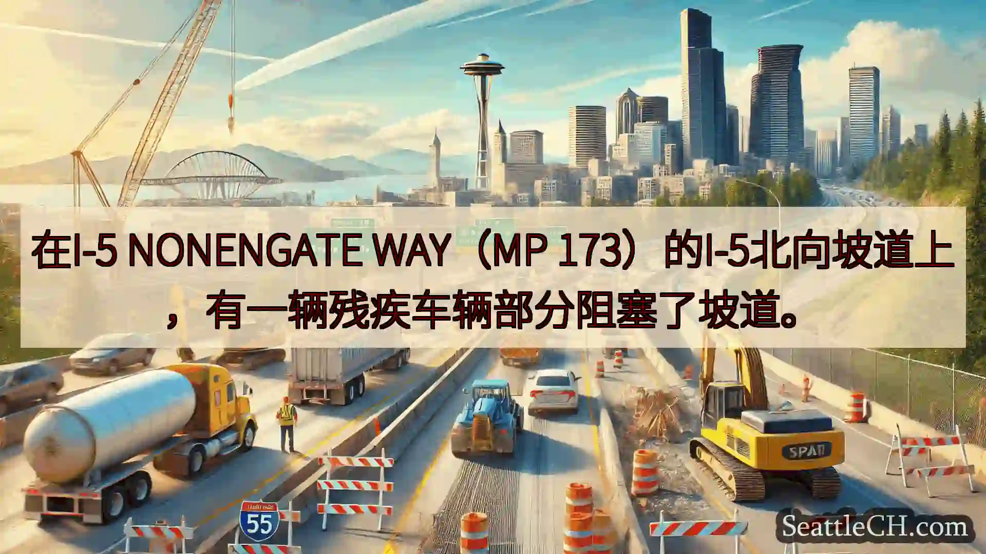 西雅图交通新闻 在I-5 NONENGATE WAY（MP
