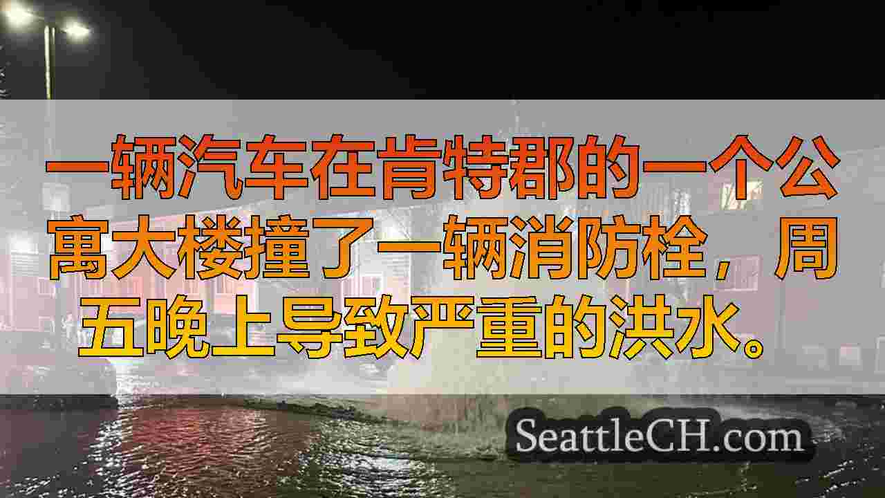 6肯特公寓在汽车撞击后被洪水淹没。PSF和美国红十字会回应