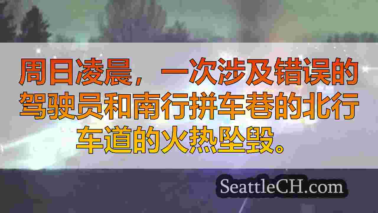 错误的车道驾驶员在SR 167上造成火灾撞车事故，严重受伤1