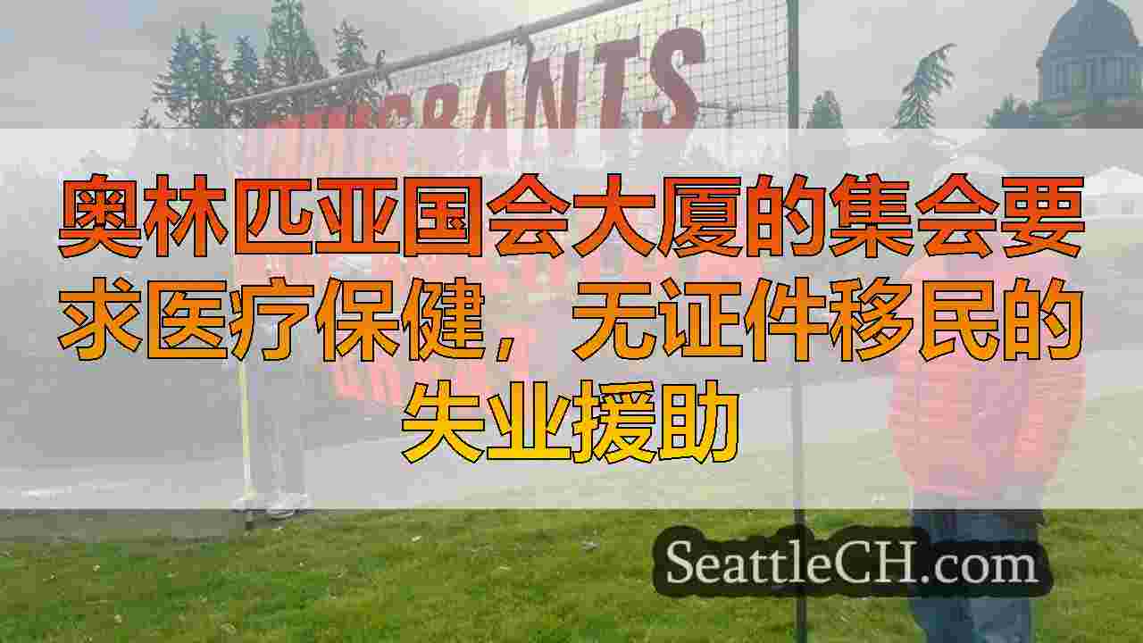 奥林匹亚国会大厦的集会要求医疗保健，无证件移民的失业援助