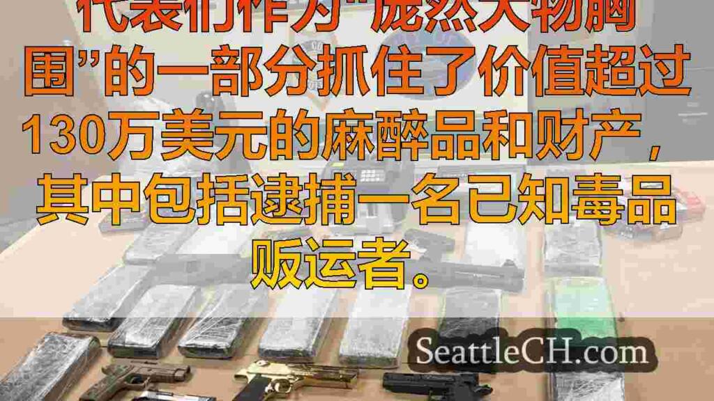 130万美元的毒品，枪支和更多在金县代表的“庞然大物胸围”中占领