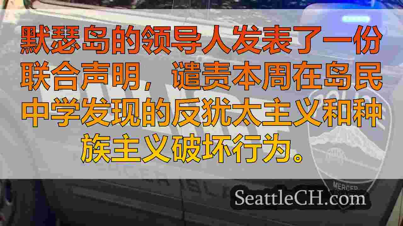 默瑟岛领导人在中学谴责种族主义破坏