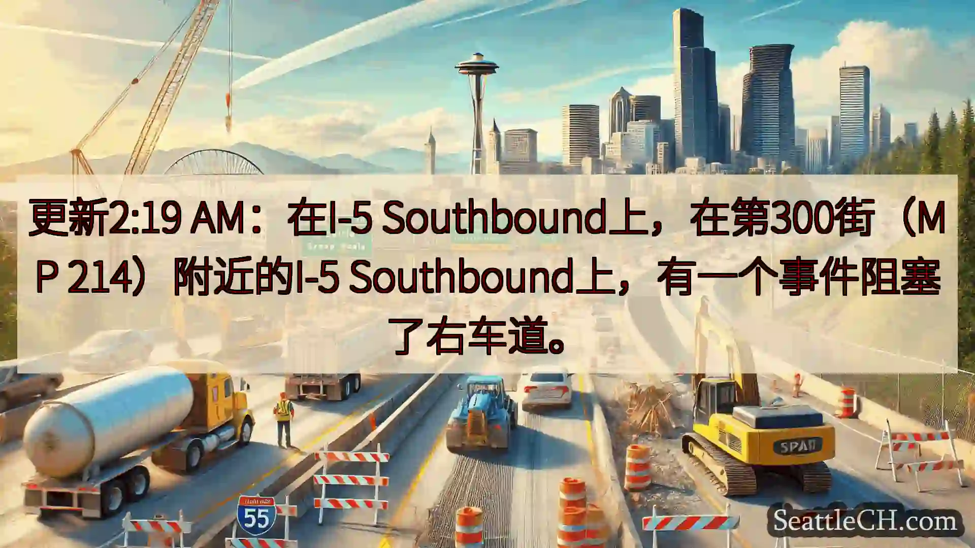 西雅图交通新闻 更新2:19 AM：在I-5