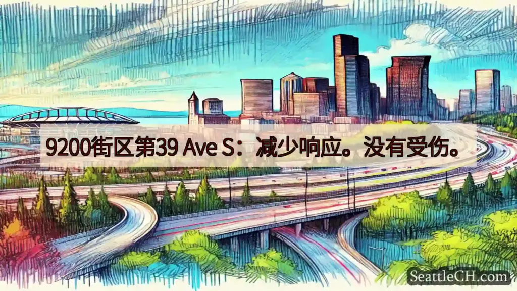 西雅图交通新闻 9200街区第39 Ave S：减少响应。没有受伤。