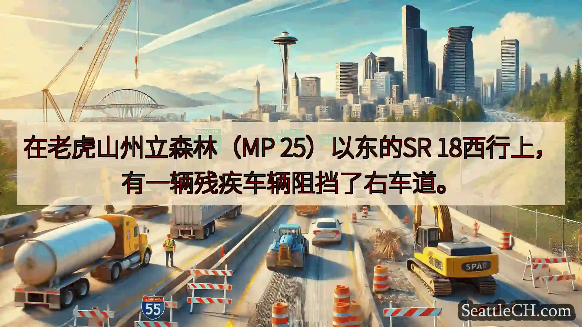 西雅图交通新闻 在老虎山州立森林（MP 25）以东的SR