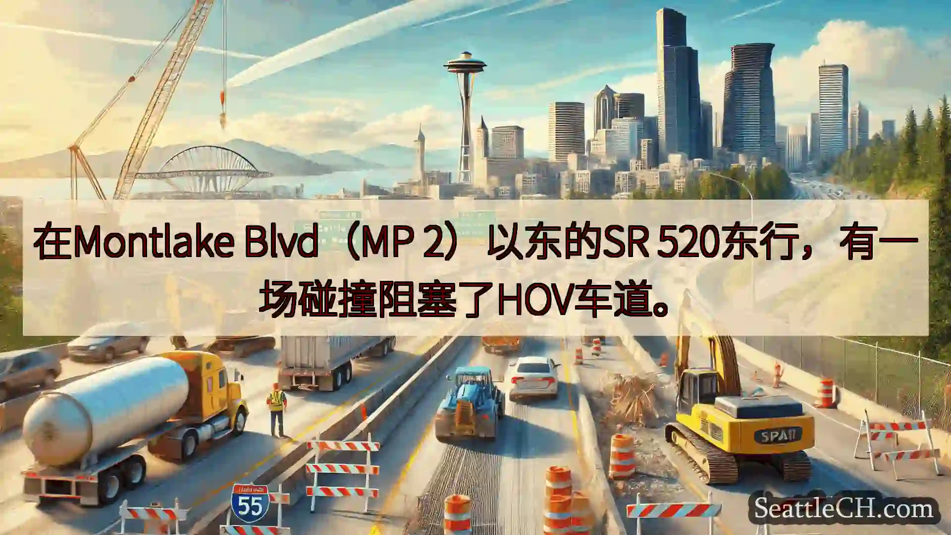 西雅图交通新闻 在Montlake Blvd（MP 2）以东的SR