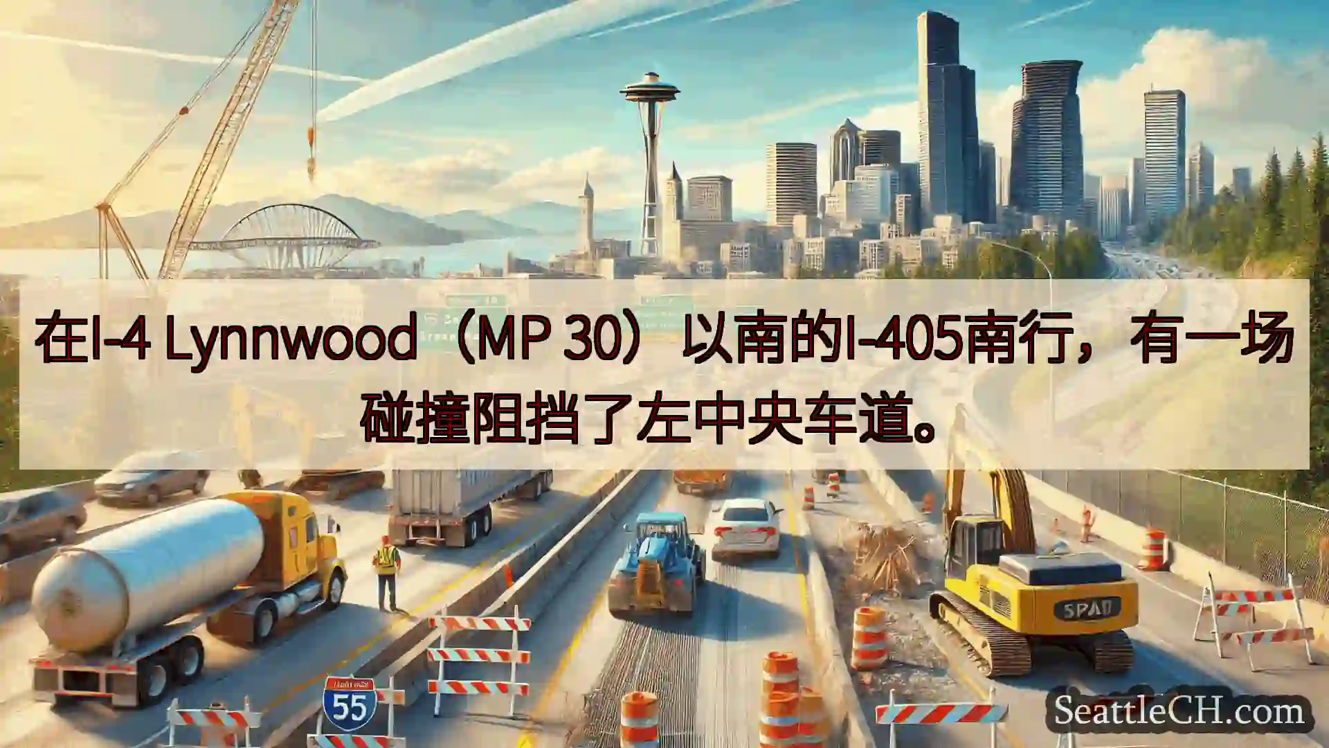 西雅图交通新闻 在I-4 Lynnwood（MP