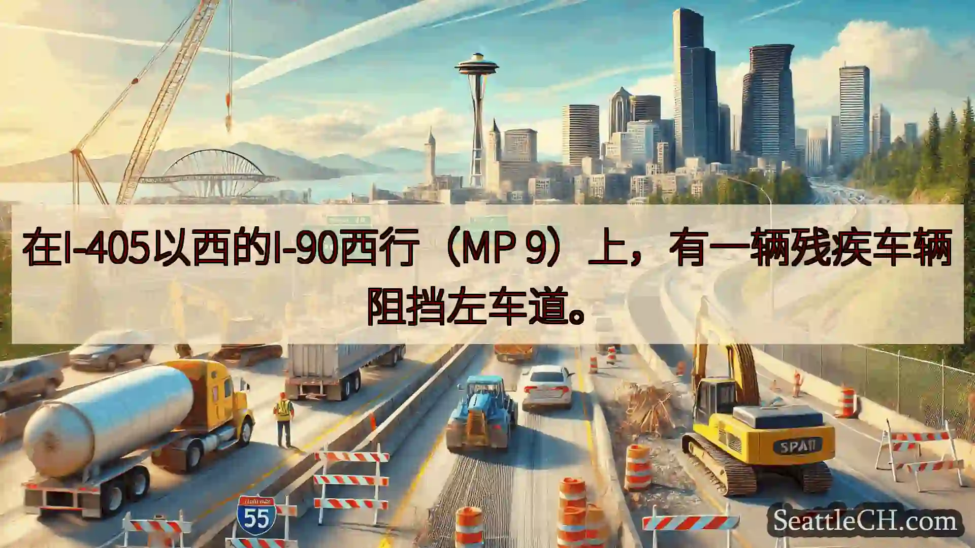 西雅图交通新闻 在I-405以西的I-90西行（MP